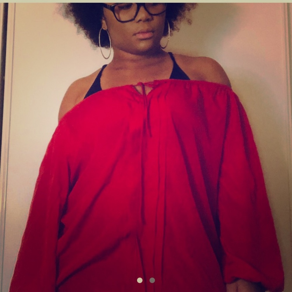 Bright Red Flowy Blouse